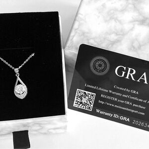 1 Carat Moissanite 925 Sterling Silver Teardrop Necklace